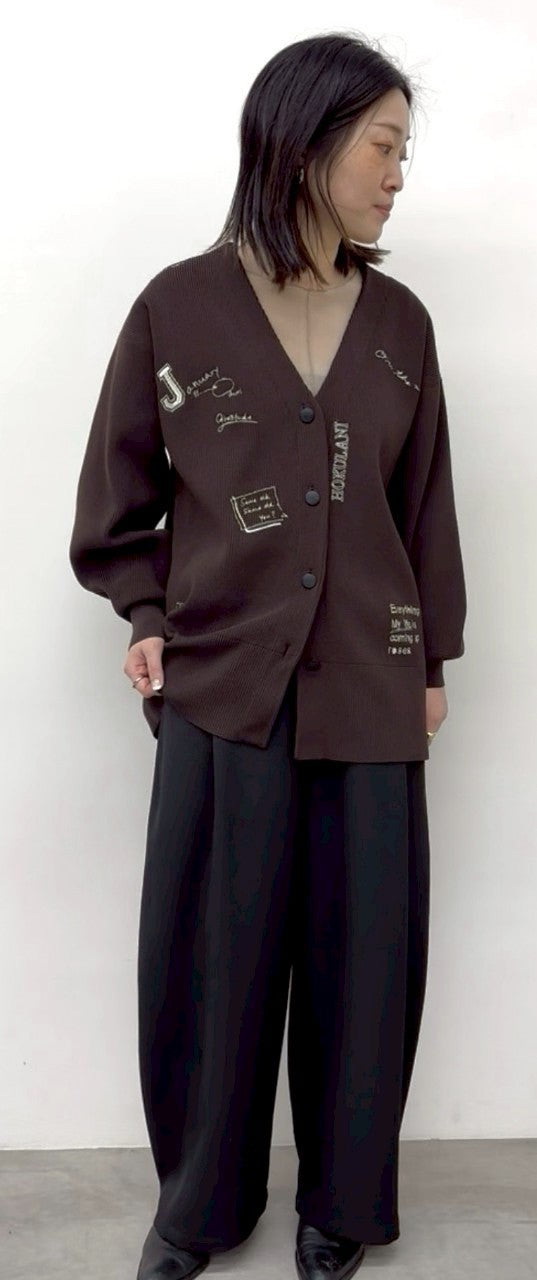 【CLOCHE】描き下ろし風刺繍カーディガン/552-85610